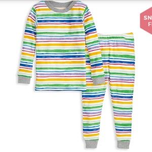🌟 4/$25 rainbow organic Burt’s bees pajama set 5t